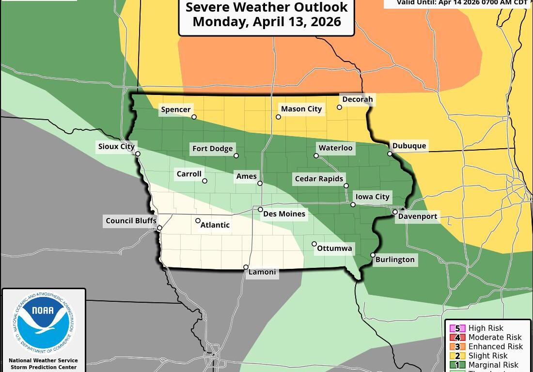 Severe Storm Threat This Afternoon and Evening – April 13, 2026 ...