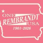 Logo on a pink background featuring a white outline of Ohio with the text 'ONE REMBRANDT USA 1901-2026' and a star.